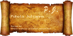Puhola Julianna névjegykártya